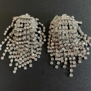 Banana Republic - Vintage inspired, clip on, large rhinestone earrings